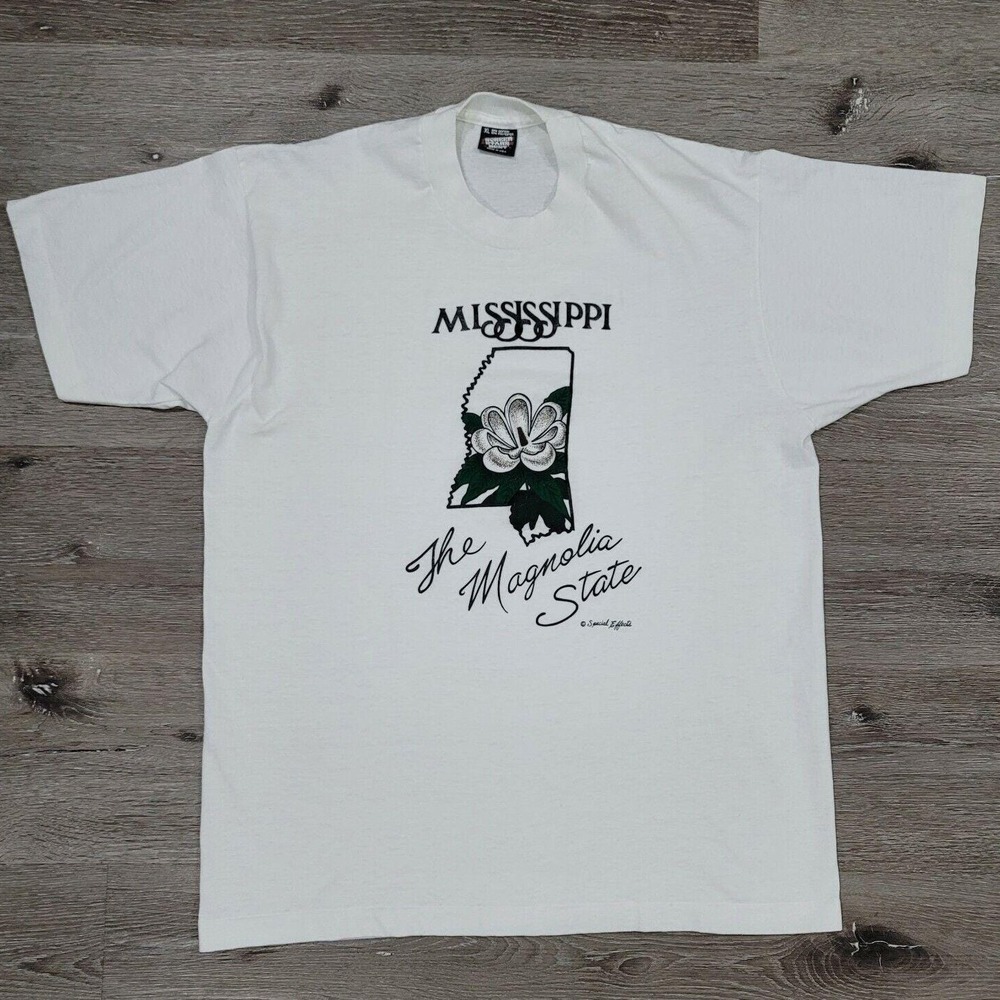 Vintage Screen Stars Best Mississippi The Magnolia State TShirt White XL 90s USA
